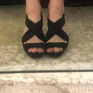 Black Wedge Sandal